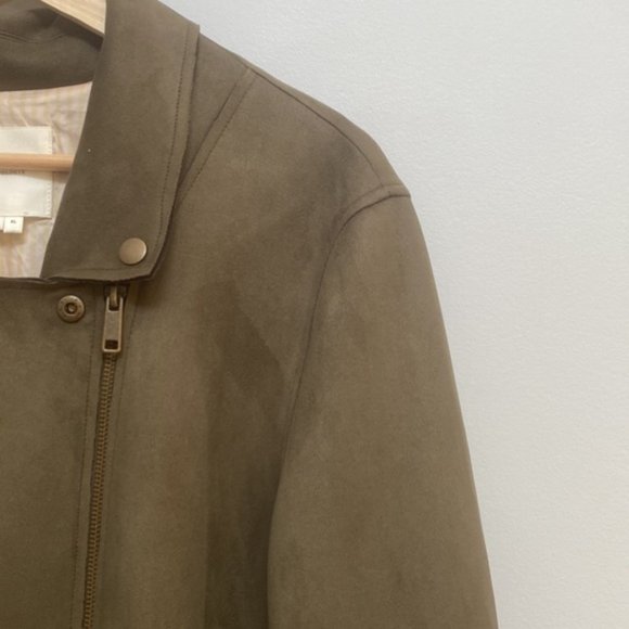 ❗️SOLD❗️By Anthropologie Ripley Sueded Longline Moto Faux Suede Jacket Size XL - Picture 4 of 10